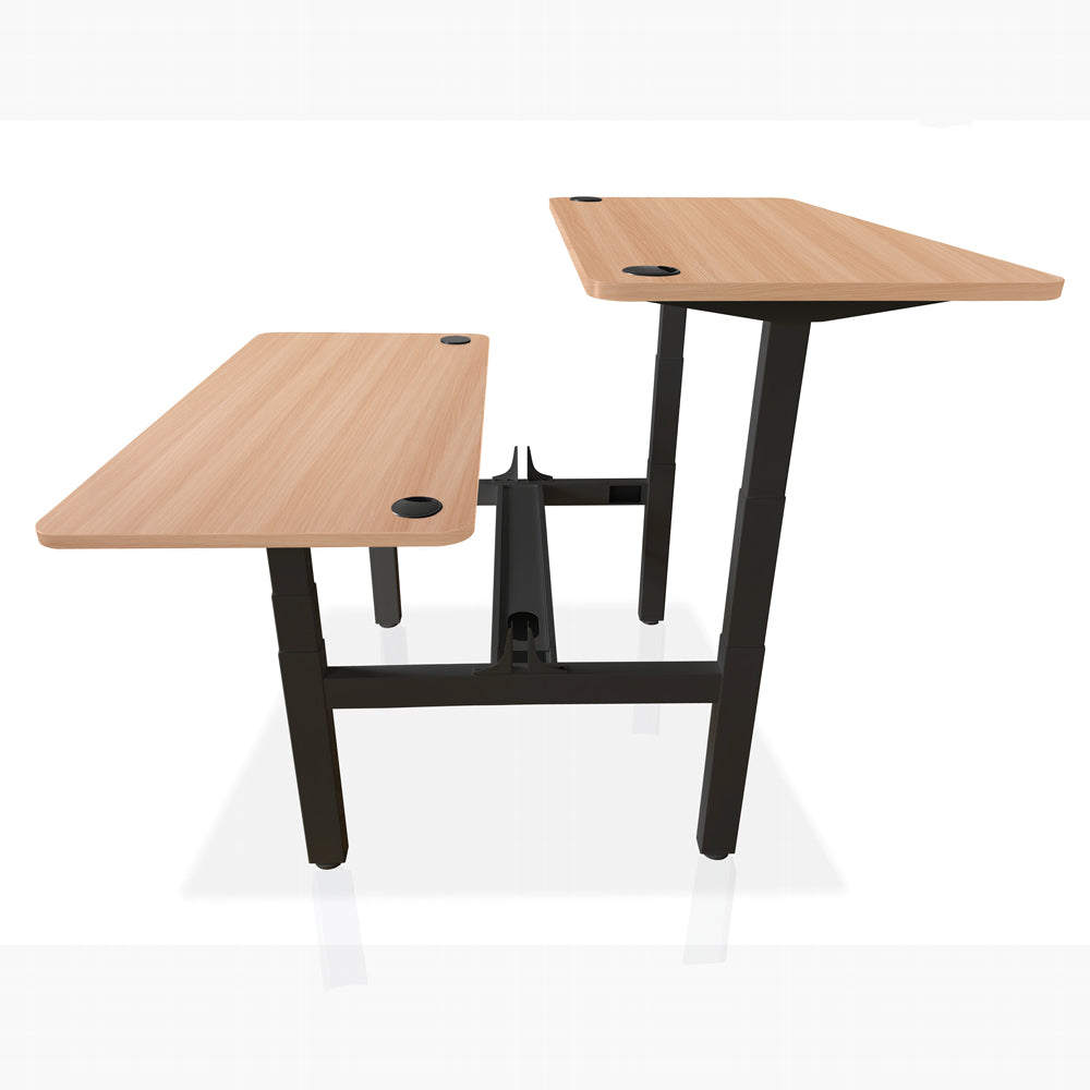 Bureau assis debout DUO KQUEO noir et chêne