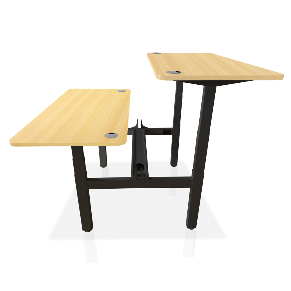 Bureau assis debout DUO KQUEO noir et chêne
