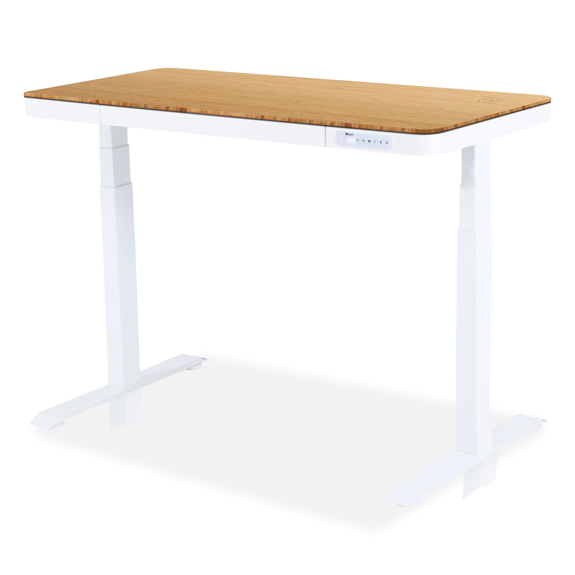 Bureau assis debout Dynamic Connect KQUEO 140 cm, plateau bambou