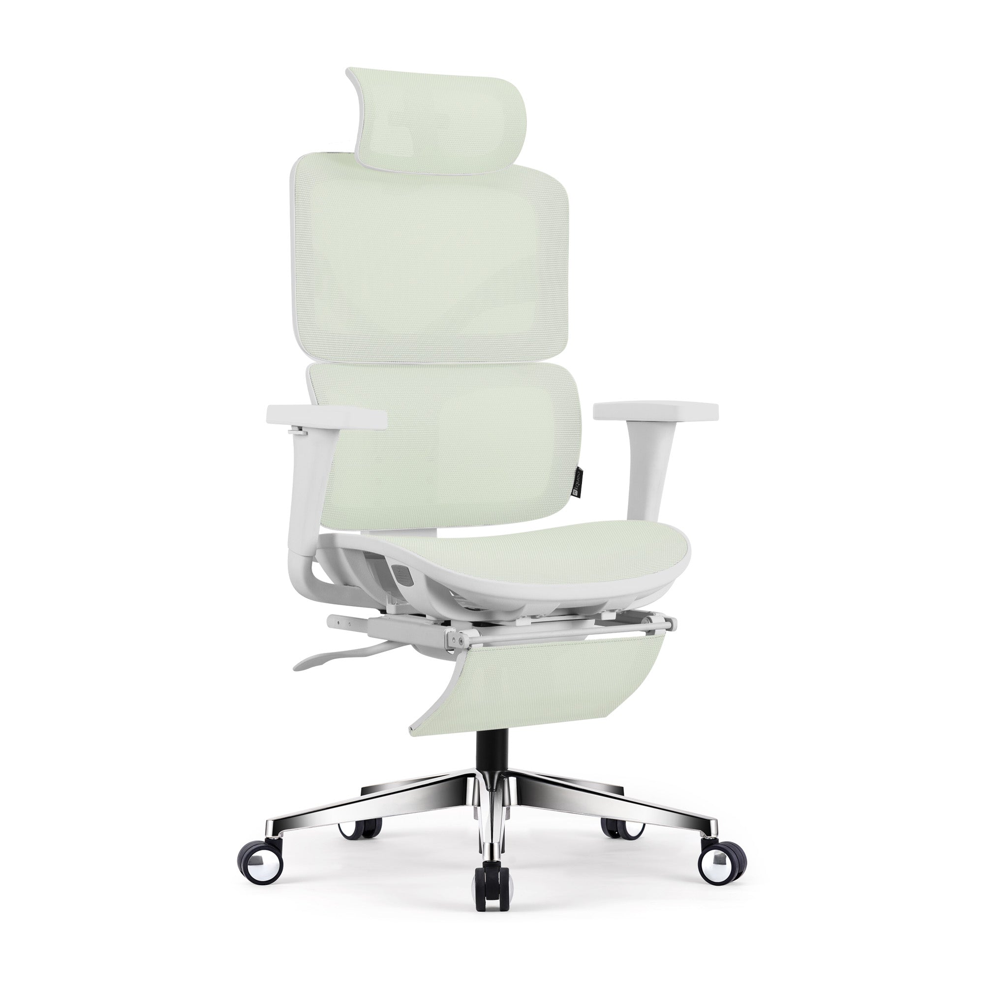 Chaise de bureau ergonomique TERRANA blanche en maille verte