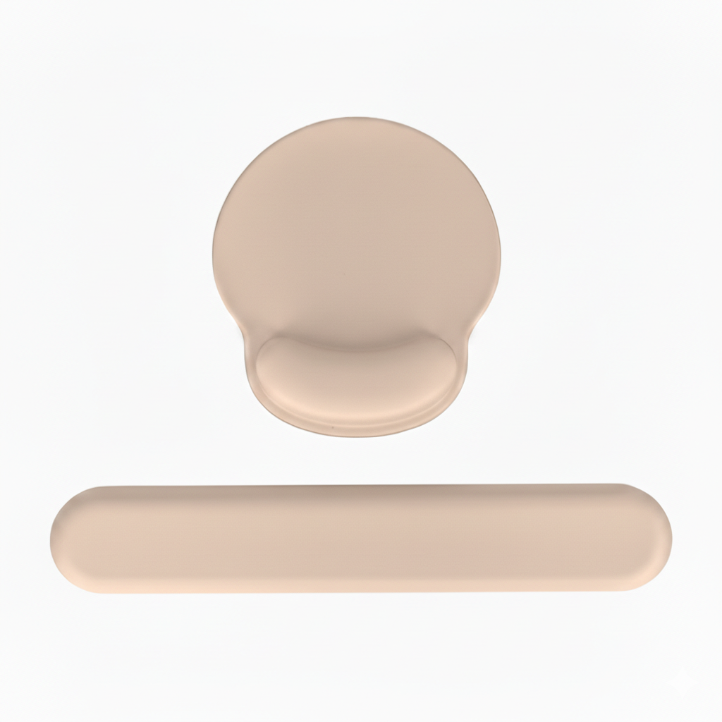 Tapis de souris et repose-poignet beige KQUEO