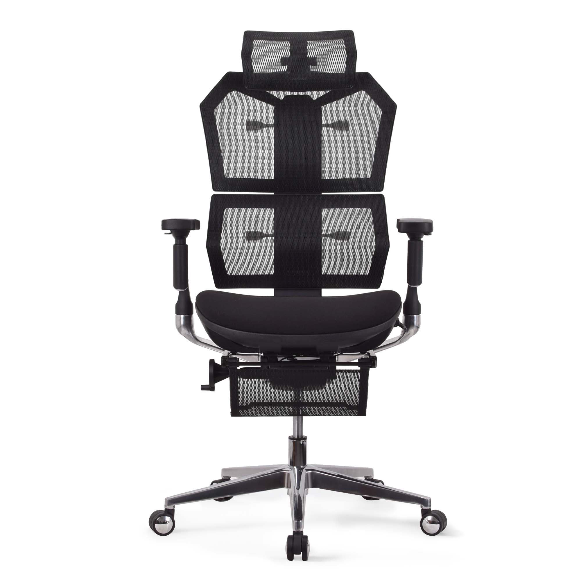chaise ergonomique VERTEX PREMIUM noire avec repose pied
