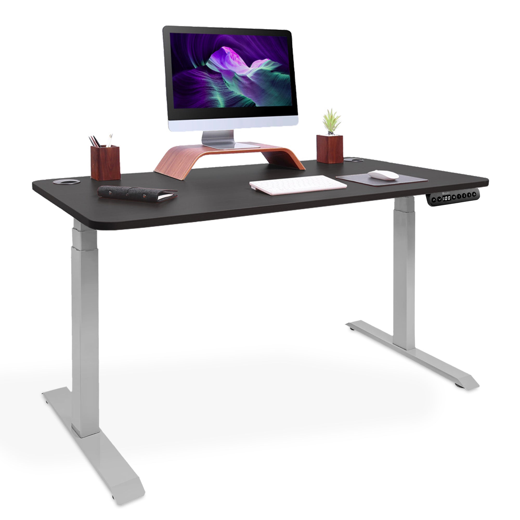 bureau debout 2 moteurs DYNAMIC gris noir