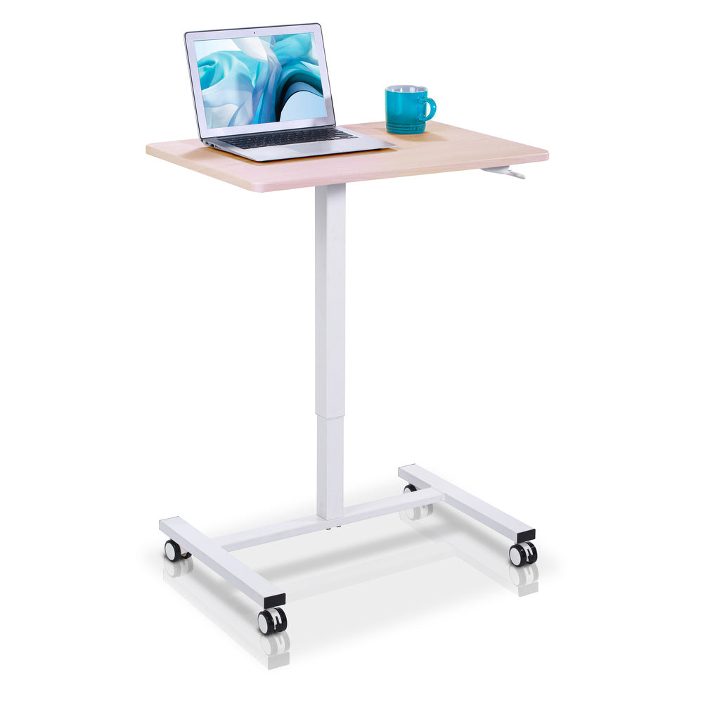 bureau assis debout manuel blanc chene clair