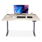 Bureau assis debout Smooth Dynamic Circle KQUEO gris et chêne, 160 cm
