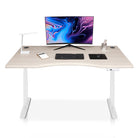 Bureau assis debout Smooth Dynamic Circle KQUEO blanc et chêne, 180 cm