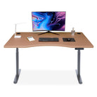 Bureau assis debout Smooth Dynamic Circle KQUEO gris et chêne, 180 cm