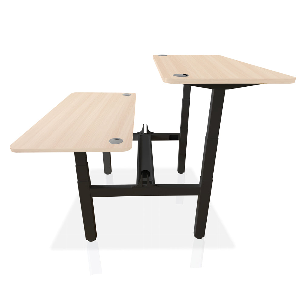 Bureau assis debout DUO KQUEO noir et chêne