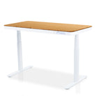 Bureau assis debout Dynamic Circle Connect KQUEO, plateau bambou 140 cm