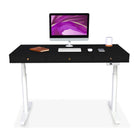 Bureau assis debout Space Dynamic Circle KQUEO blanc et noir, 110 cm