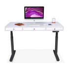 Bureau assis debout Space Dynamic Circle KQUEO noir et blanc, 110 cm
