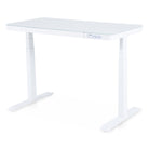 Bureau assis debout Dynamic Connect KQUEO en verre trempé blanc