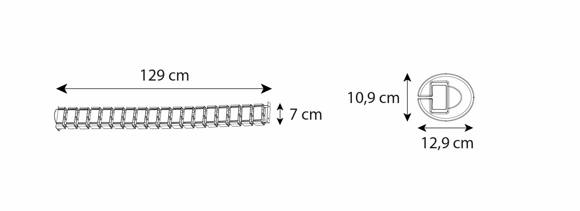 dimensions goulotte verticale 130cm