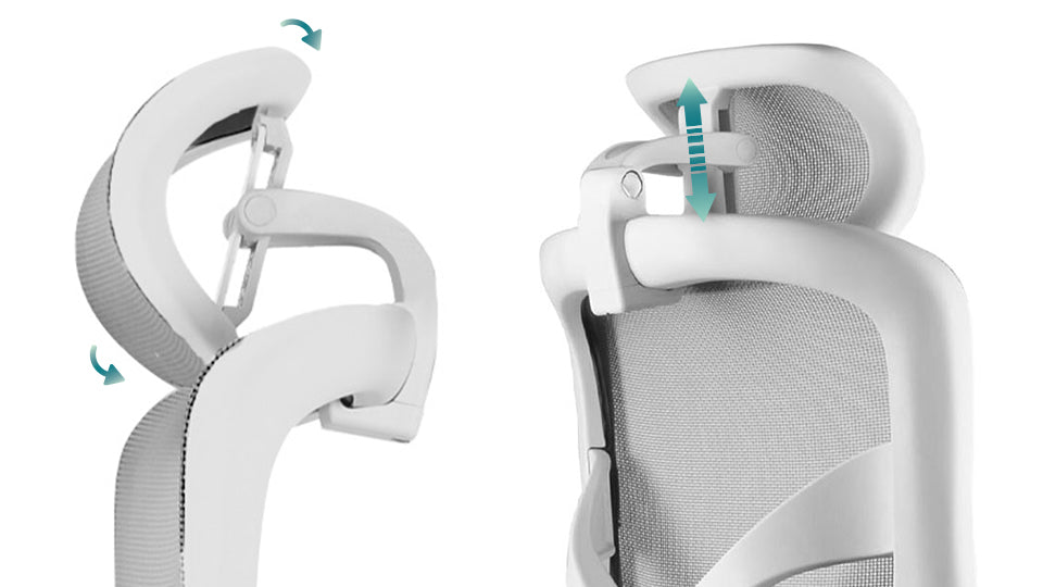 appui-tête chaise de bureau TERRANA maille grise