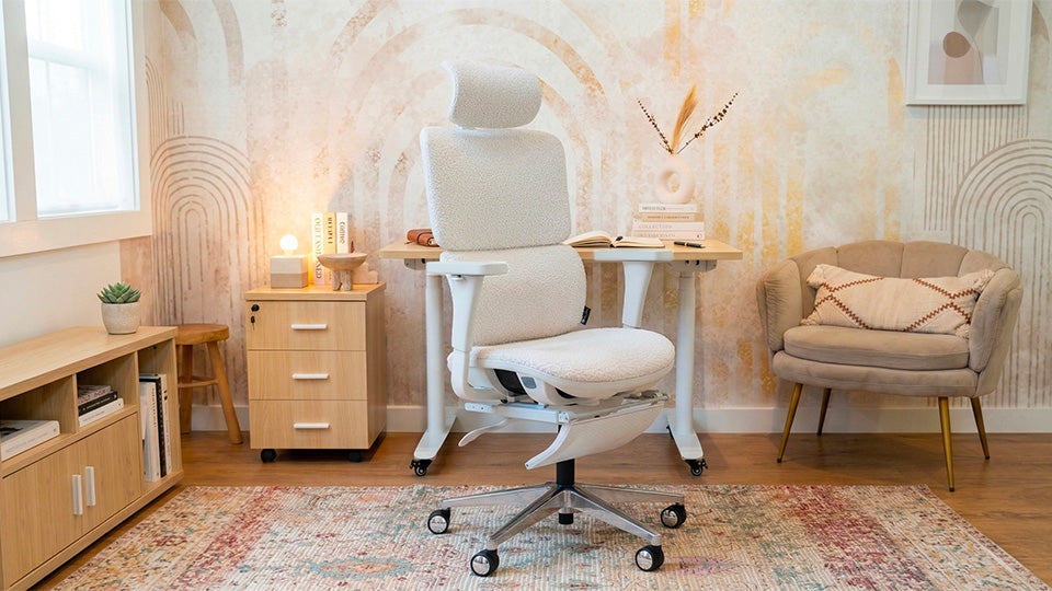 Chaise de bureau ergonomique TERRANA en tissu bouclette