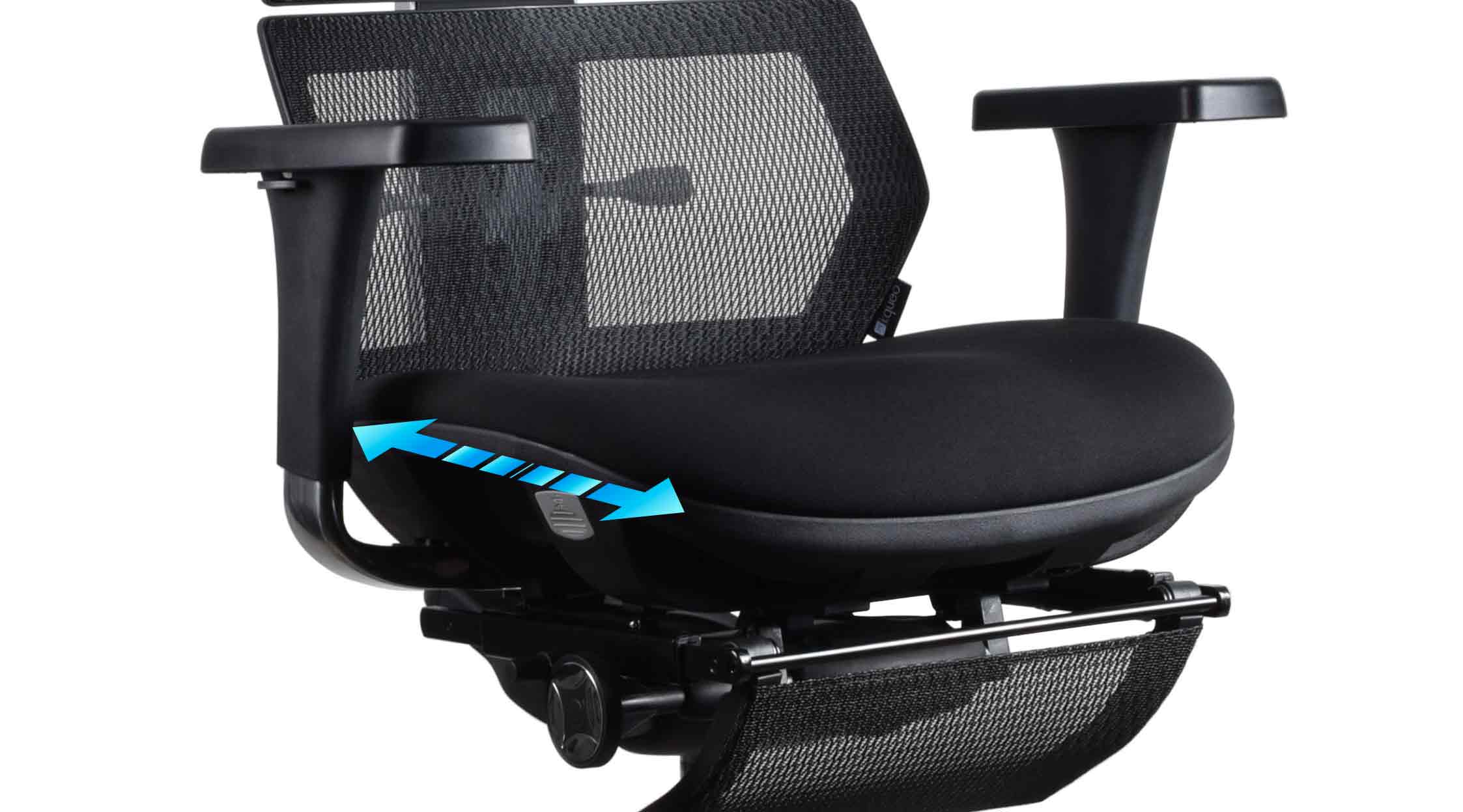 réglage de la profondeur d'assise chaise ergonomique VERTEX