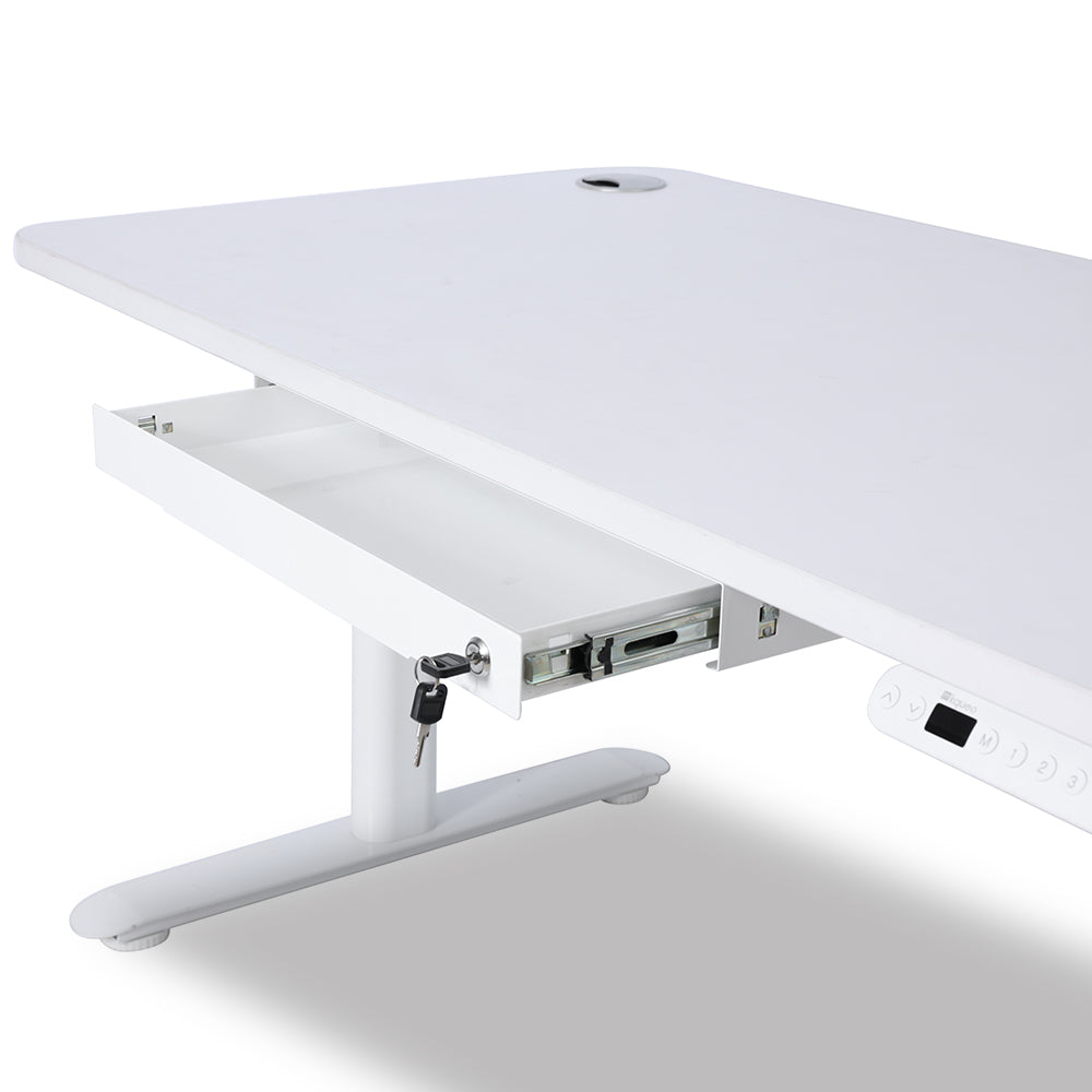 grand tiroir pour bureau assis debout blanc lifestyle