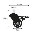 dimension des roues pour bureau assis debout Kqueo