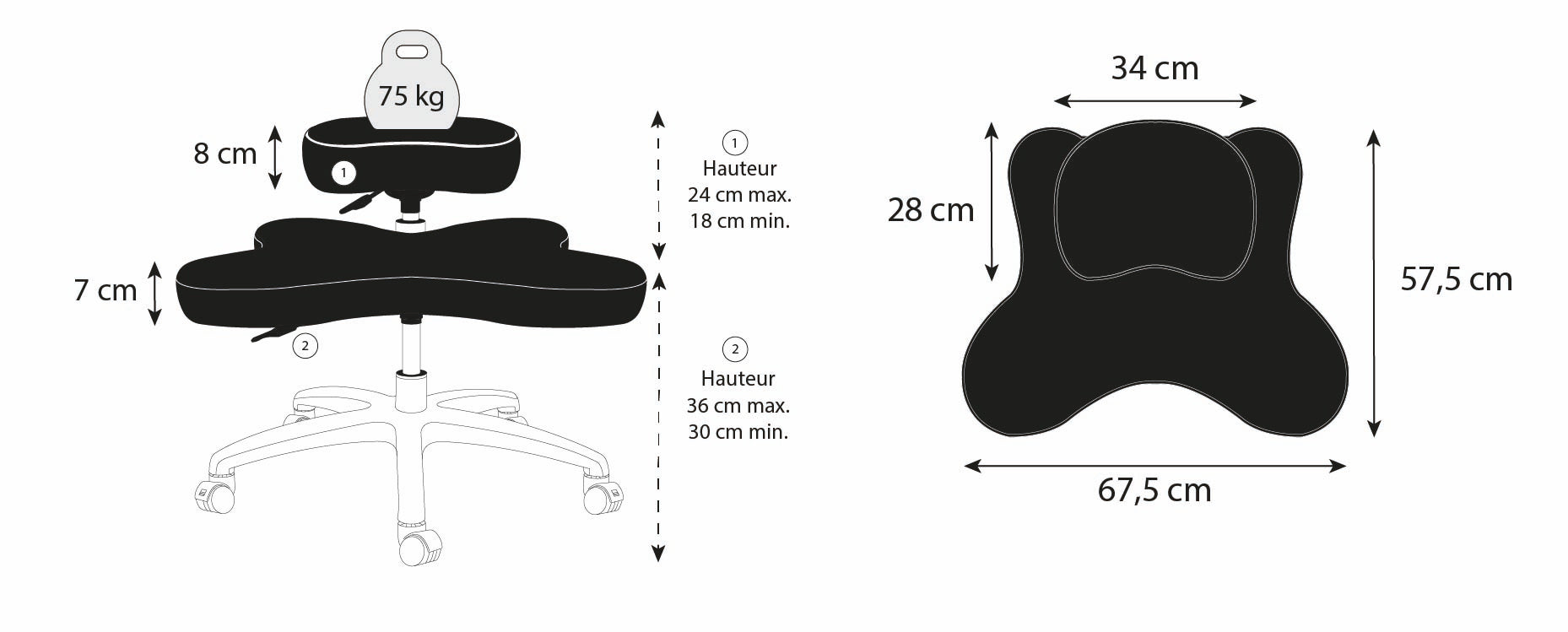 plan chaise assis tailleur ZEN
