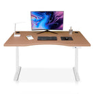 Bureau assis debout Smooth Dynamic Circle KQUEO blanc et chêne