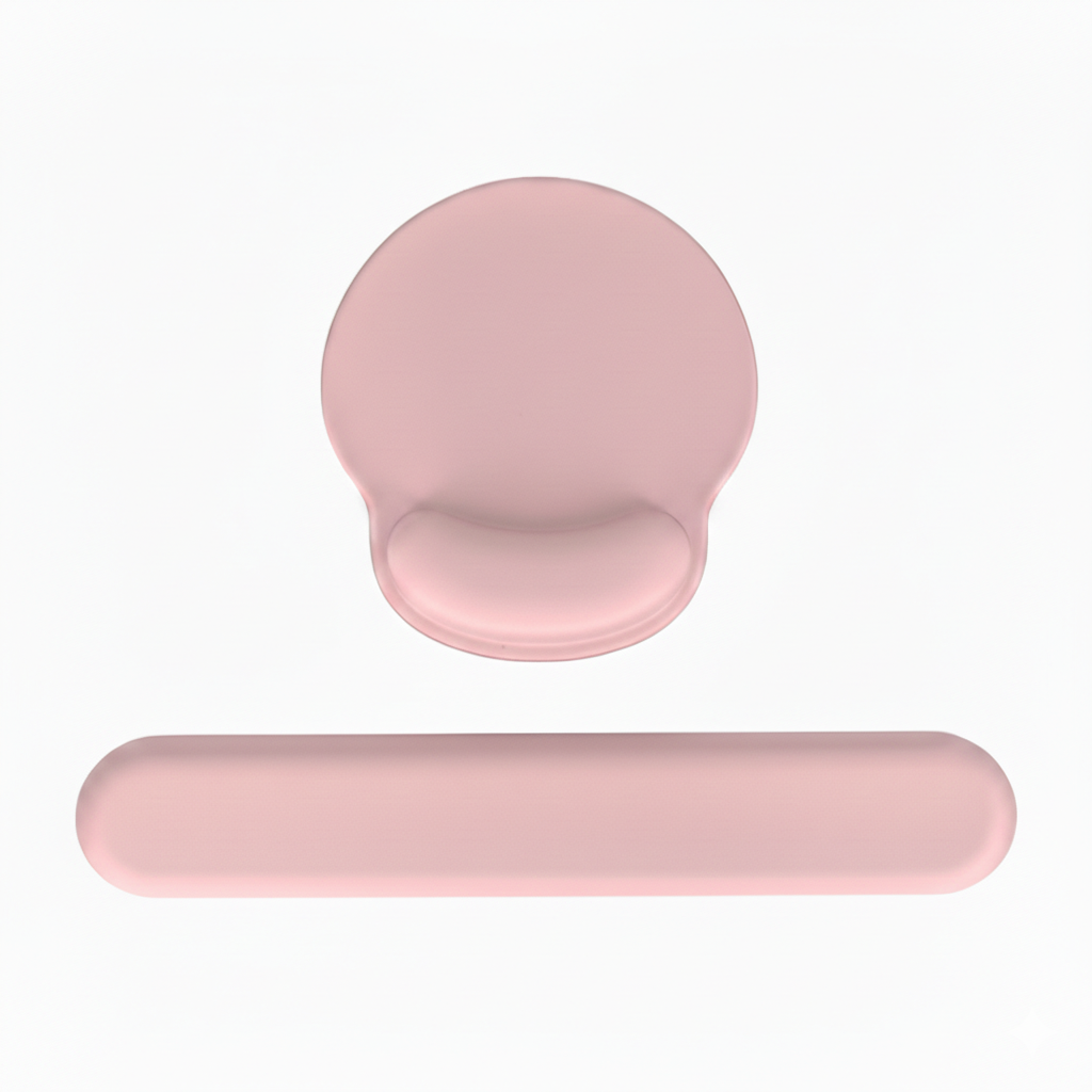 Tapis de souris et repose-poignet rose KQUEO