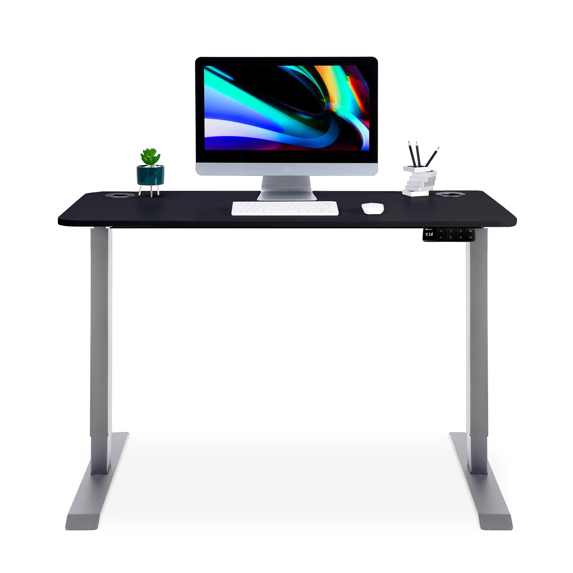 bureau assis debout LIFT KQUEO cadre blanc et plateau chene clair