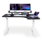 Bureau assis debout d'angle CORNER KQUEO blanc et noir
