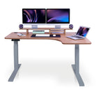 Bureau assis debout d'angle CORNER KQUEO gris et chêne