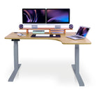 Bureau assis debout d'angle CORNER KQUEO gris et chêne