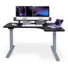 Bureau assis debout d'angle CORNER KQUEO gris et noir