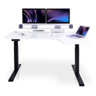 Bureau assis debout d'angle CORNER KQUEO noir et blanc