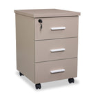 caisson de rangement 3 tiroirs mobile beige taupe Kqueo