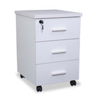 caisson de rangement 3 tiroirs mobile blanc Kqueo
