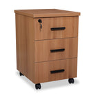 caisson de rangement 3 tiroirs mobile coloris chêne Kqueo