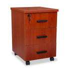 caisson de rangement 3 tiroirs coloris chêne rouge Kqueo
