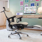 chaise ergonomique TERRANA Premium cuir blanc_ambiance