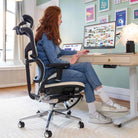chaise ergonomique TERRANA Premium cuir blanc_ambiance