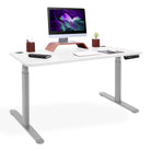bureau debout 2 moteurs CIRCLE gris blanc