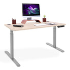 bureau debout 2 moteurs CIRCLE gris chene clair