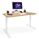 bureau debout 2 moteurs DYNAMIC blanc chene blond