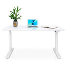 Bureau assis debout Dynamic Circle en verre trempé blanc