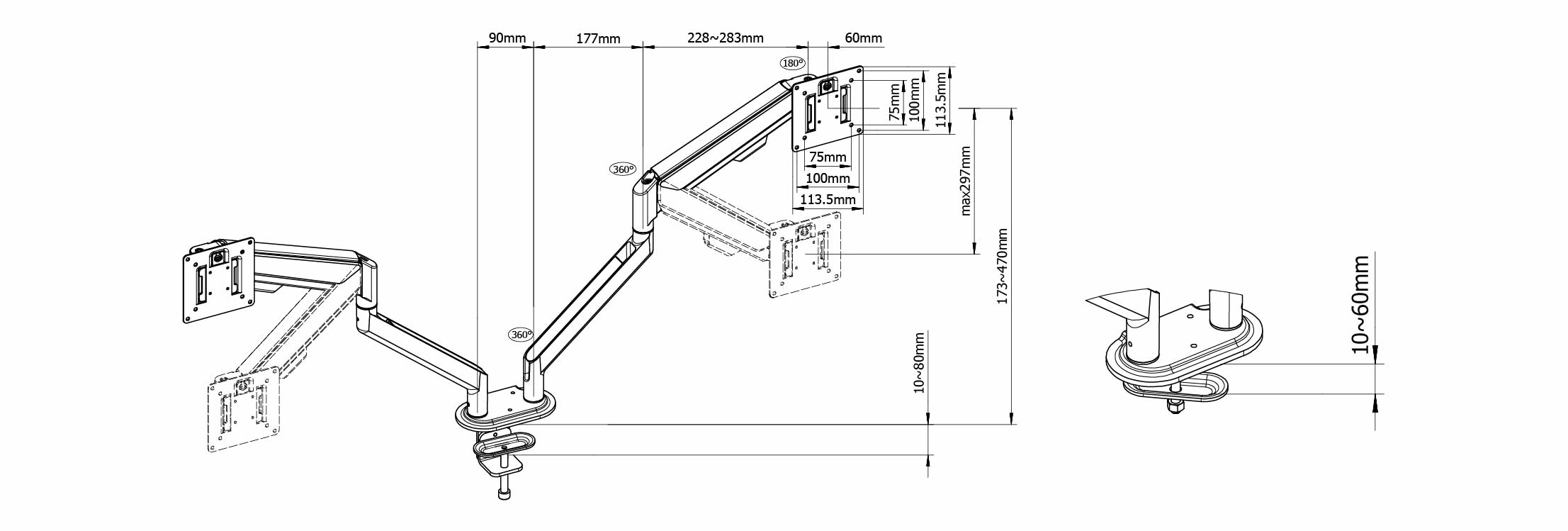 plan bras articulé double KQUEO