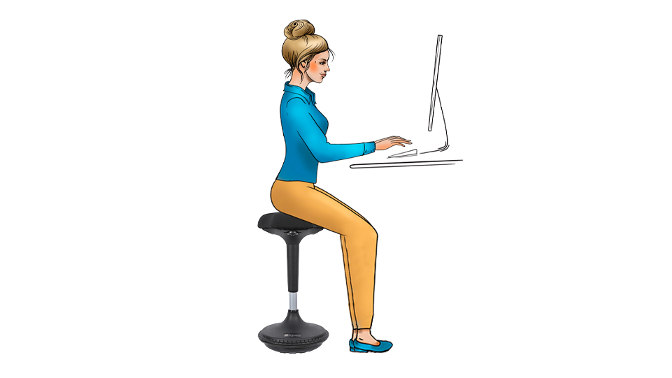 dessin position tabouret assis debout WOOBLE
