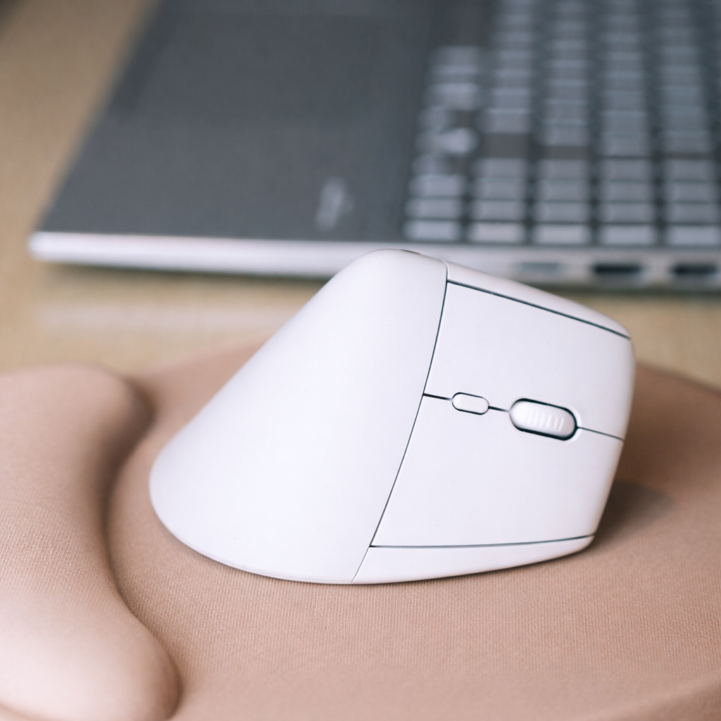 Souris ergonomique verticale blanche KQUEO
