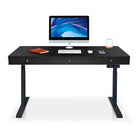 Bureau assis debout Space Dynamic carré KQUEO, 3 tiroirs, noir