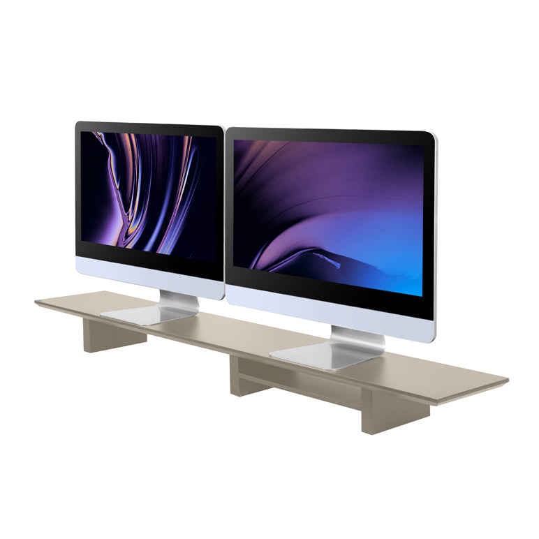 tablette support d'écran coloris beige taupe